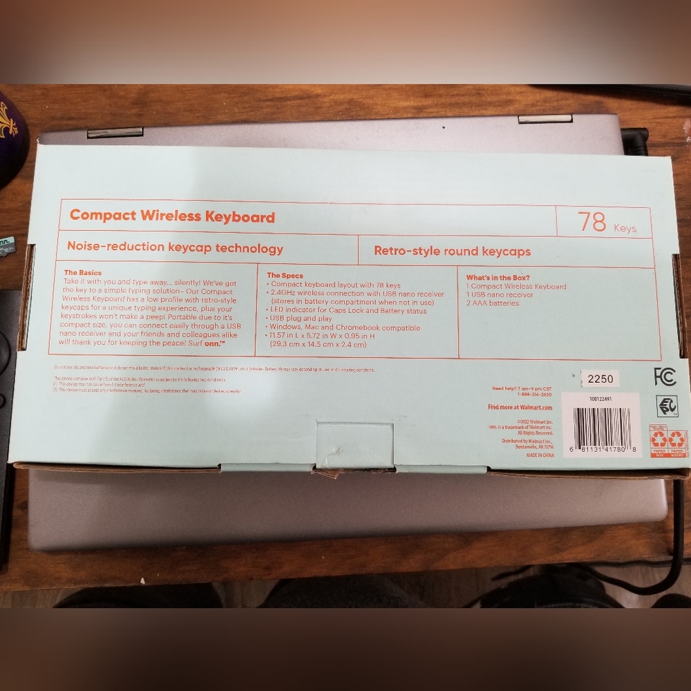 Onn Compact Wireless Keyboard - Picture 2 of 2